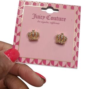 Juicy Couture Gold Crown Earrings